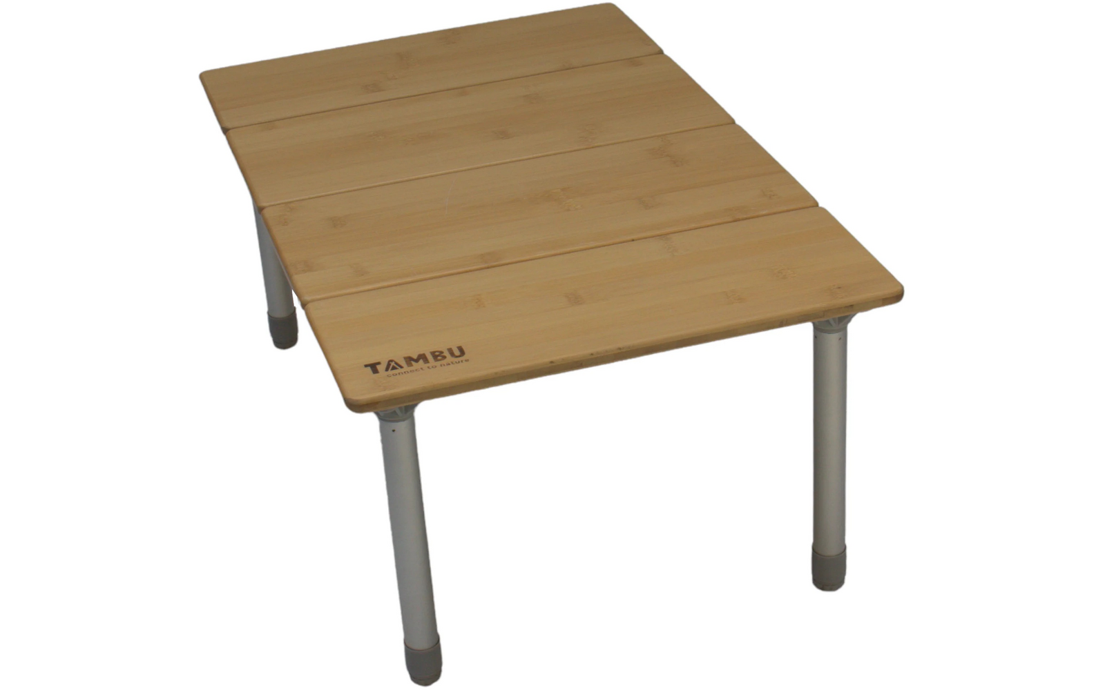 Campingbord Tebo 60 x 40 cm høydejusterbar bambus nærbilde av aluminiumben