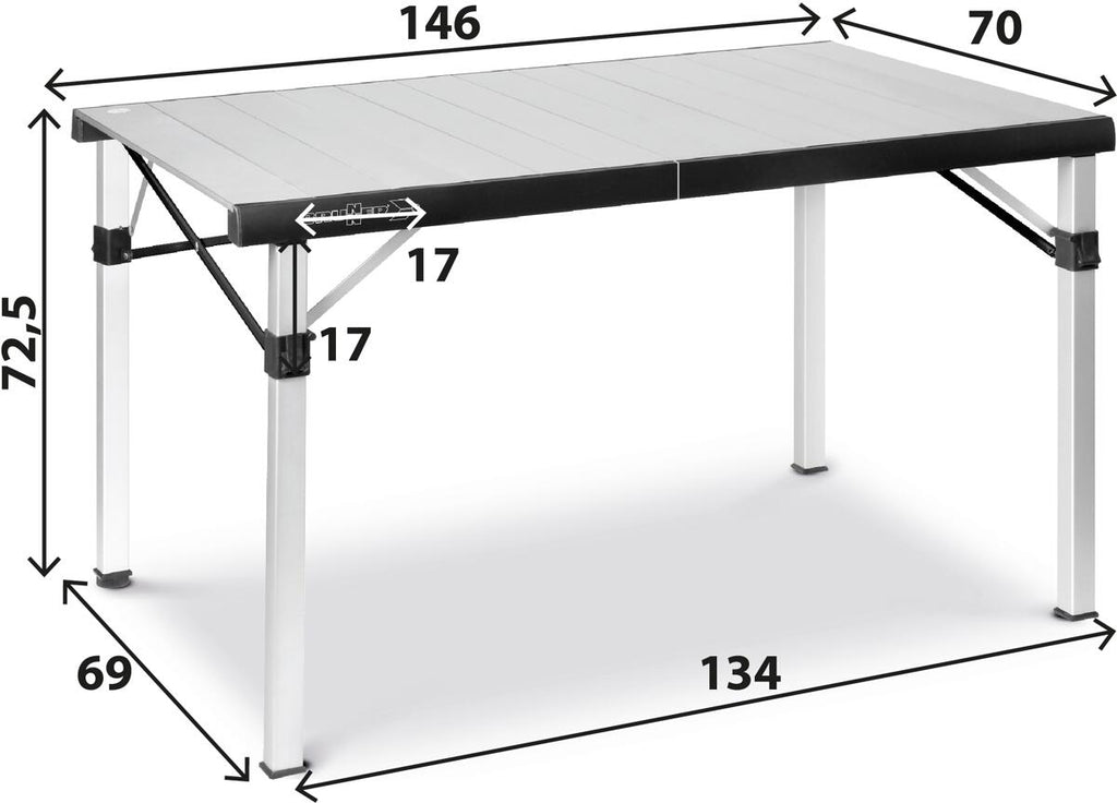 Campingbord Titanium Quadra Compack 6 sammenlagt med oppbevaringspose