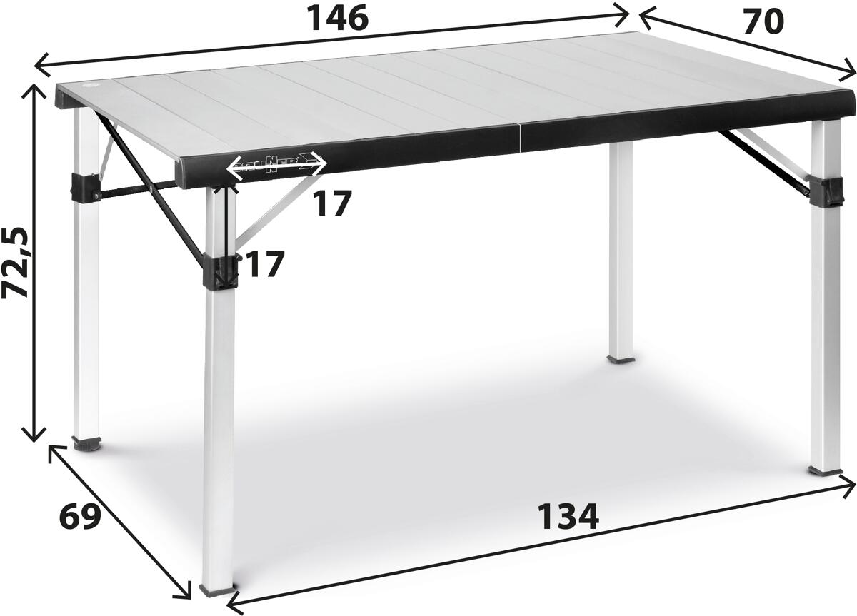 Campingbord Titanium Quadra Compack 6 sammenlagt med oppbevaringspose