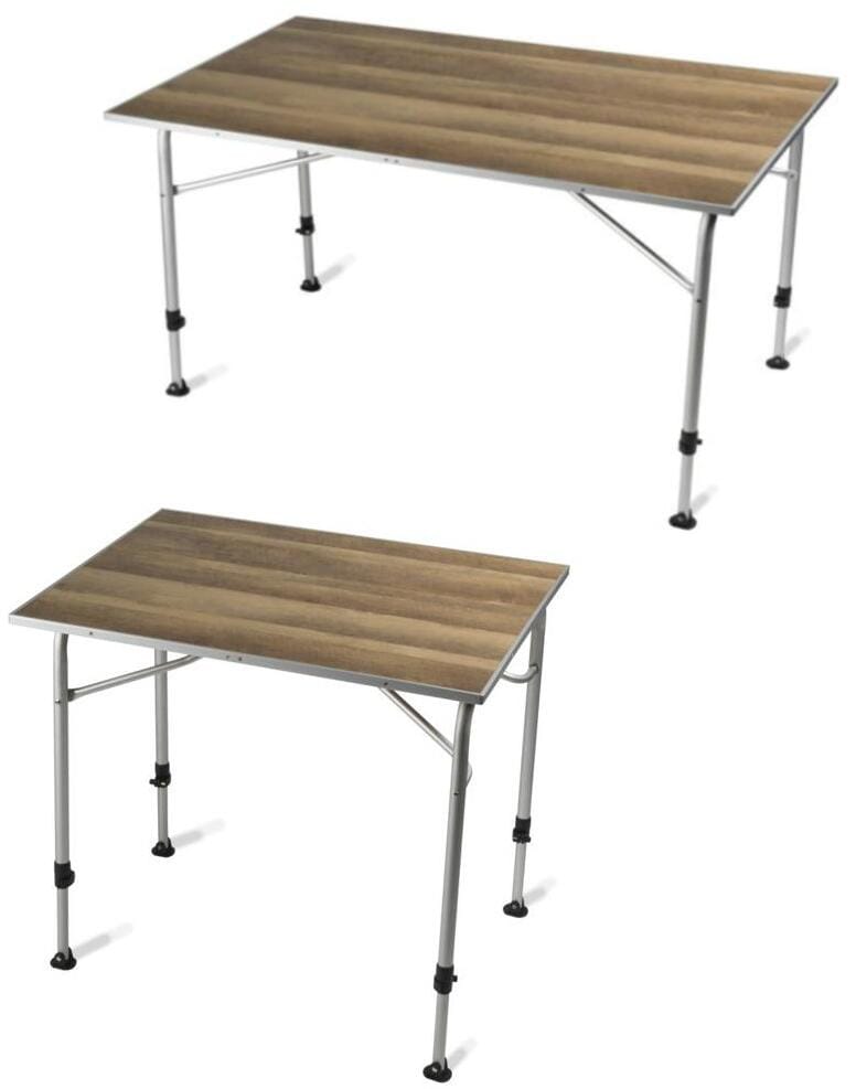 Campingbord Zero Light Oak med glassfiberplate forfra