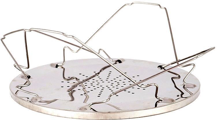 Campingbrødrister i rustfritt stål Ø22 cm 145 g - Origin Outdoors bakside