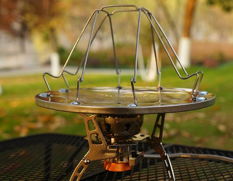 Campingbrødrister i rustfritt stål Ø22 cm 145 g - Origin Outdoors montert på koker