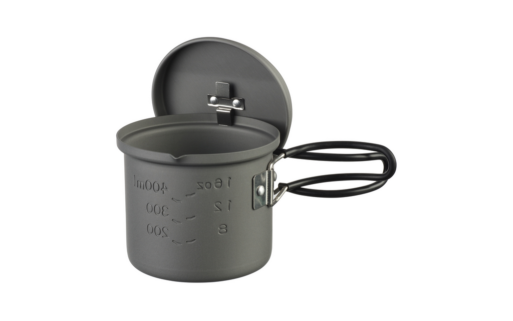Campinggryte aluminium 625 ml med klappbare håndtak - Esbit detalj av håndtak