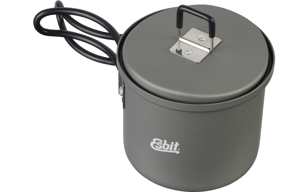 Campinggryte aluminium 625 ml med klappbare håndtak - Esbit pakket i nettpose