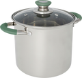 Campinggryte rustfritt stål 16 cm med glasslokk Flair Plus Bo-Camp forfra