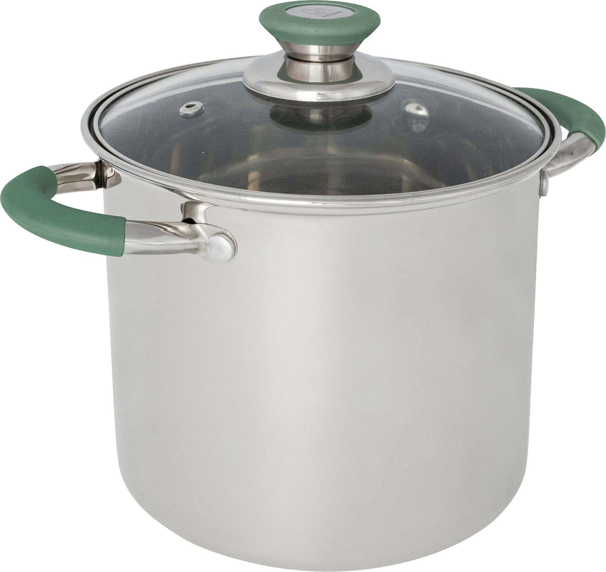 Campinggryte rustfritt stål 16 cm med glasslokk Flair Plus Bo-Camp forfra