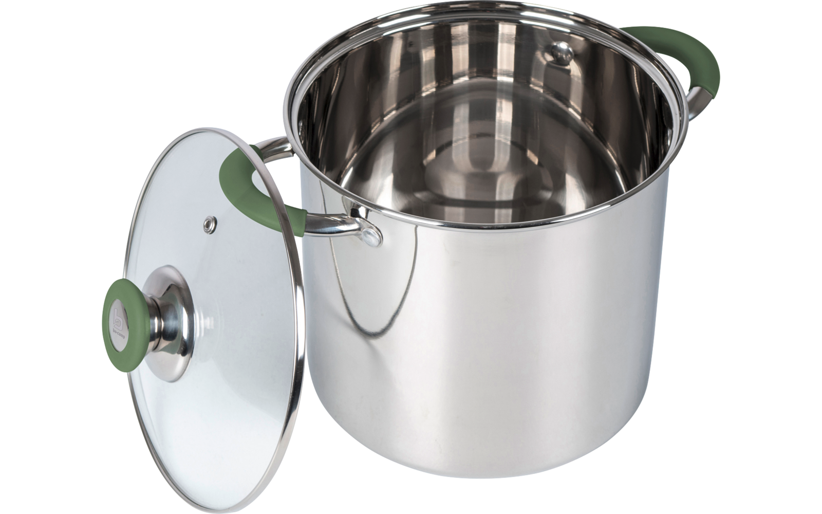 Campinggryte rustfritt stål 16 cm med glasslokk Flair Plus Bo-Camp bakside