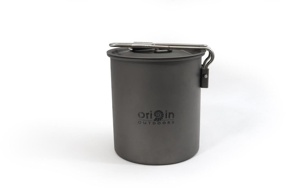 Campinggryte titan 0,7 l med klappbart håndtak bakside