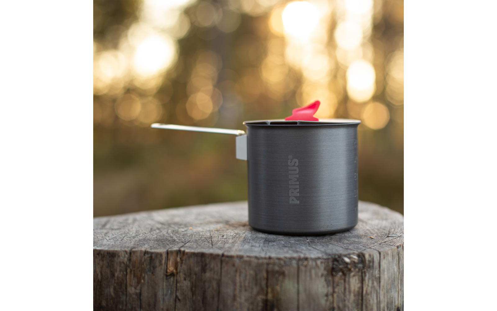 Campinggryte Trek hardanodisert aluminium 0,6 l - Primus bakside