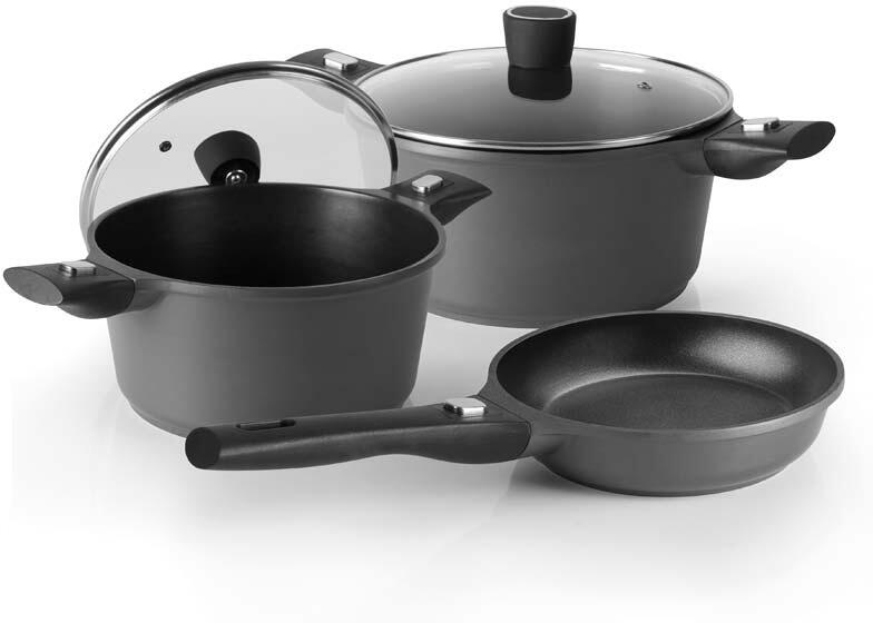Campinggrytesett 5-deler aluminium avtakbare håndtak - Camp4 forfra