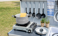 Campinggrytesett Fusion 8 deler stablebar med Vacublock-system - Brunner forfra