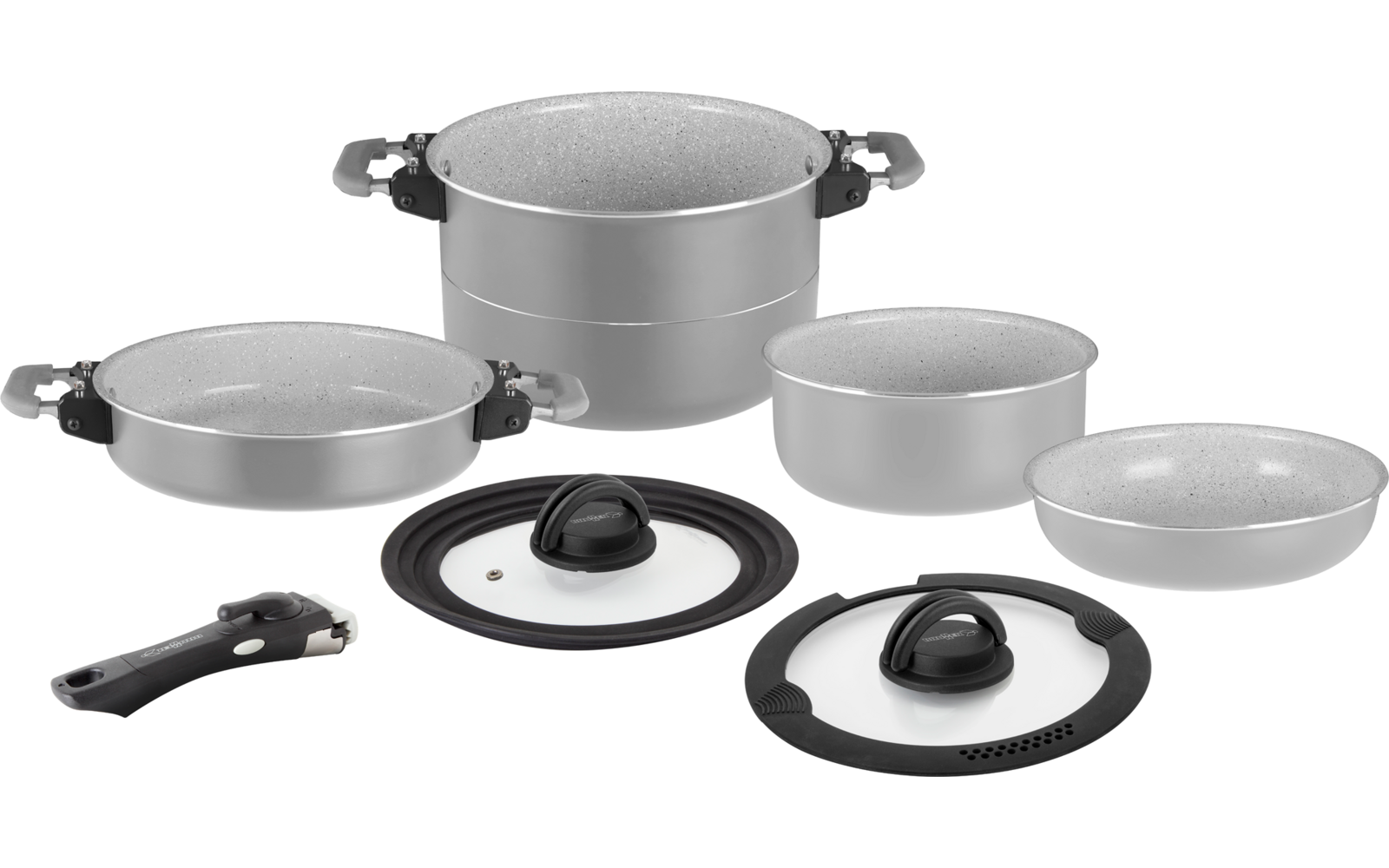 Campinggrytesett Fusion 8 deler stablebar med Vacublock-system - Brunner bakside