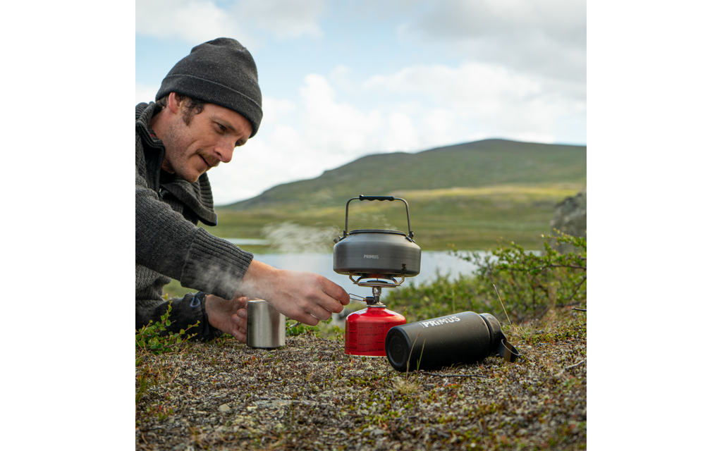 Campingkjele LiTech kaffe og te 0,9 l aluminium - Primus detalj nærbilde