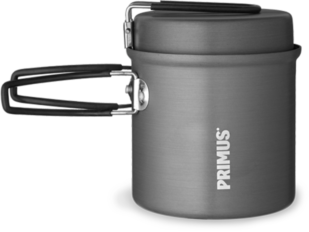 Campingkjele LiTech Trek 1,0 l med panne, aluminium - Primus forfra