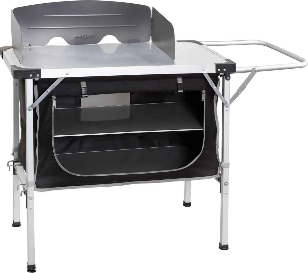 Campingkjøkken Chuck Box NG 90x50xH82 cm med vindskjerm forfra