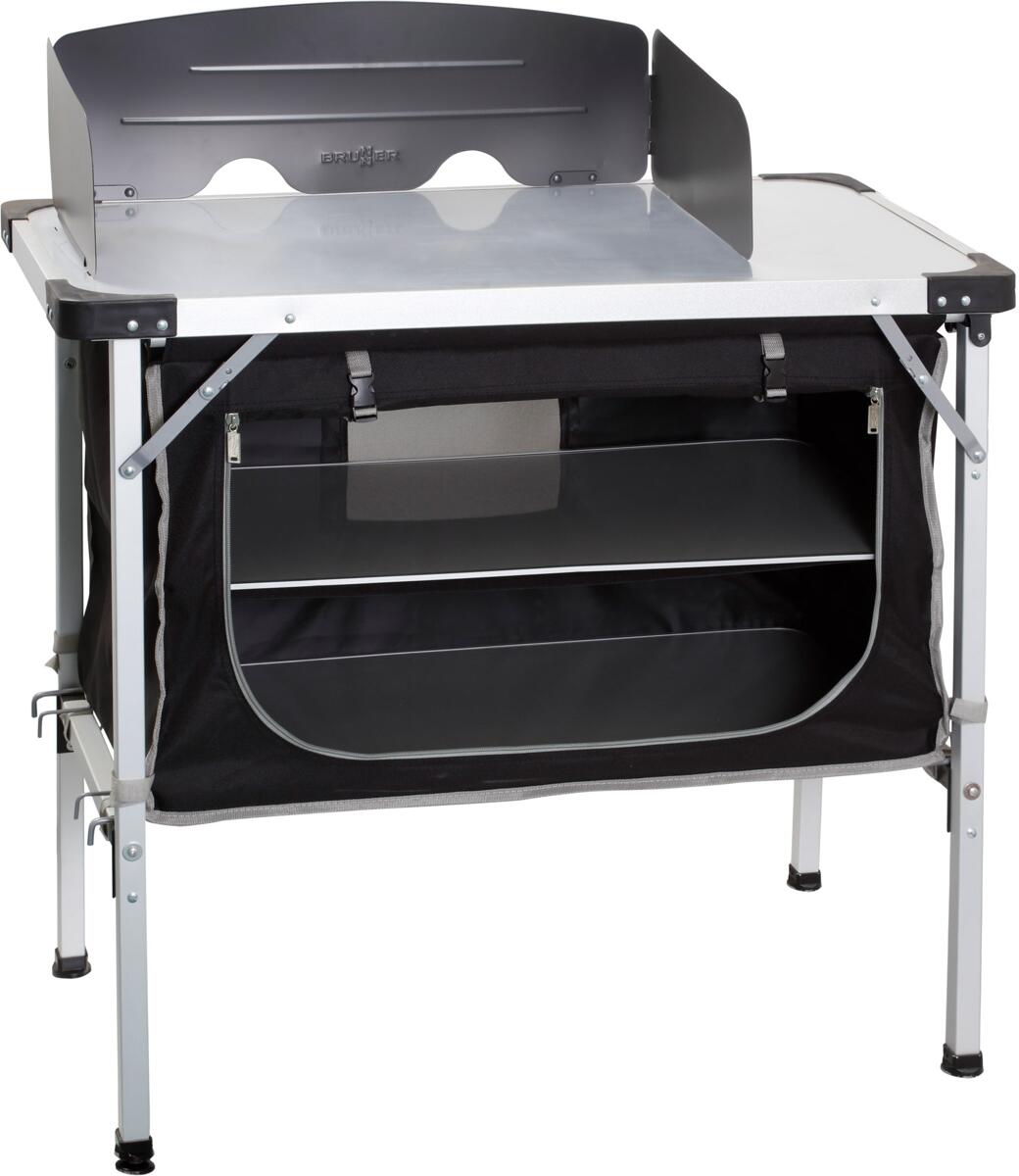 Campingkjøkken Chuck Box NG 90x50xH82 cm med vindskjerm bakside