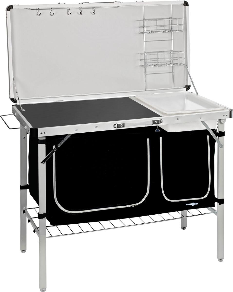 Campingkjøkken Drive In Black 100x50 cm med vask bakside