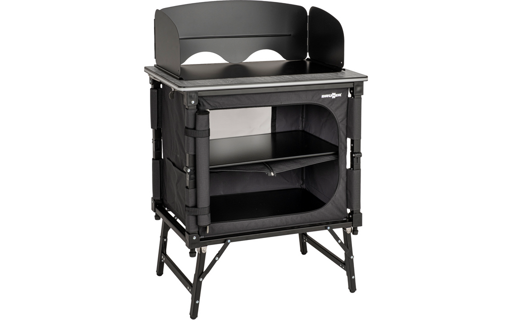 Campingkjøkken Elùtop Compack Cube svart aluminium bakside
