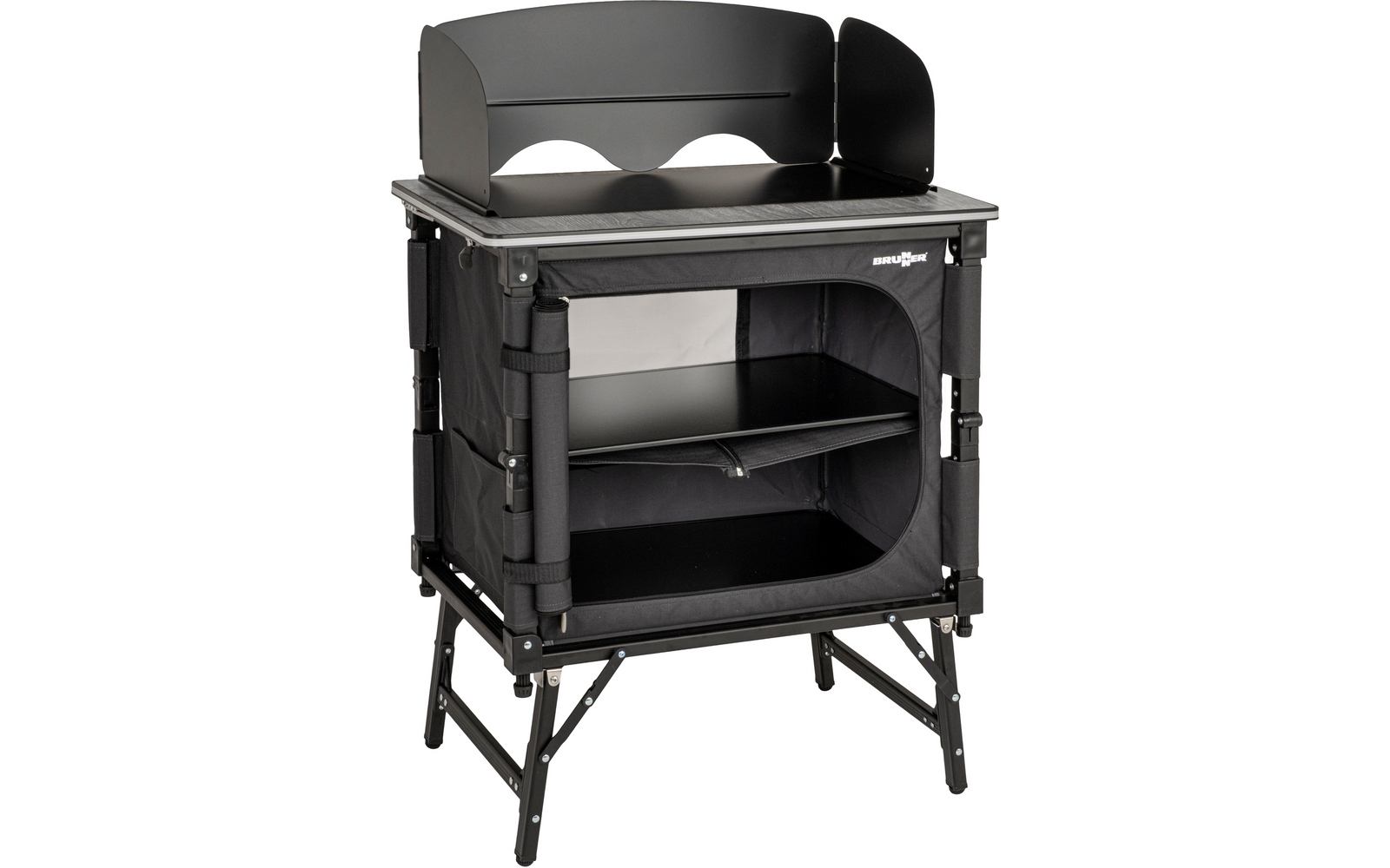 Campingkjøkken Elùtop Compack Cube svart aluminium bakside