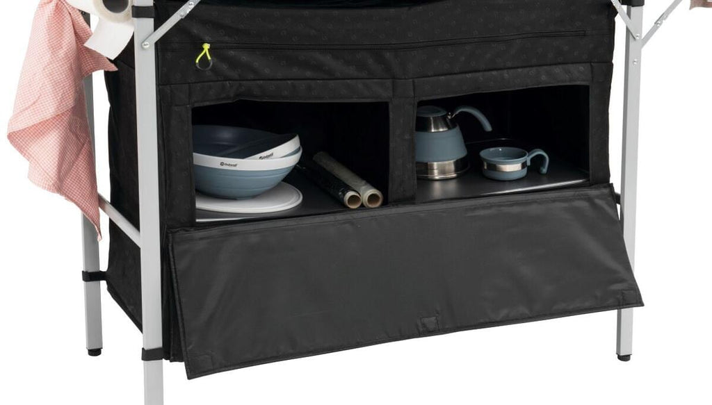 Oversikt over lagringsrom i Campingkjøkken Magante 136x54cm med vindskjerm