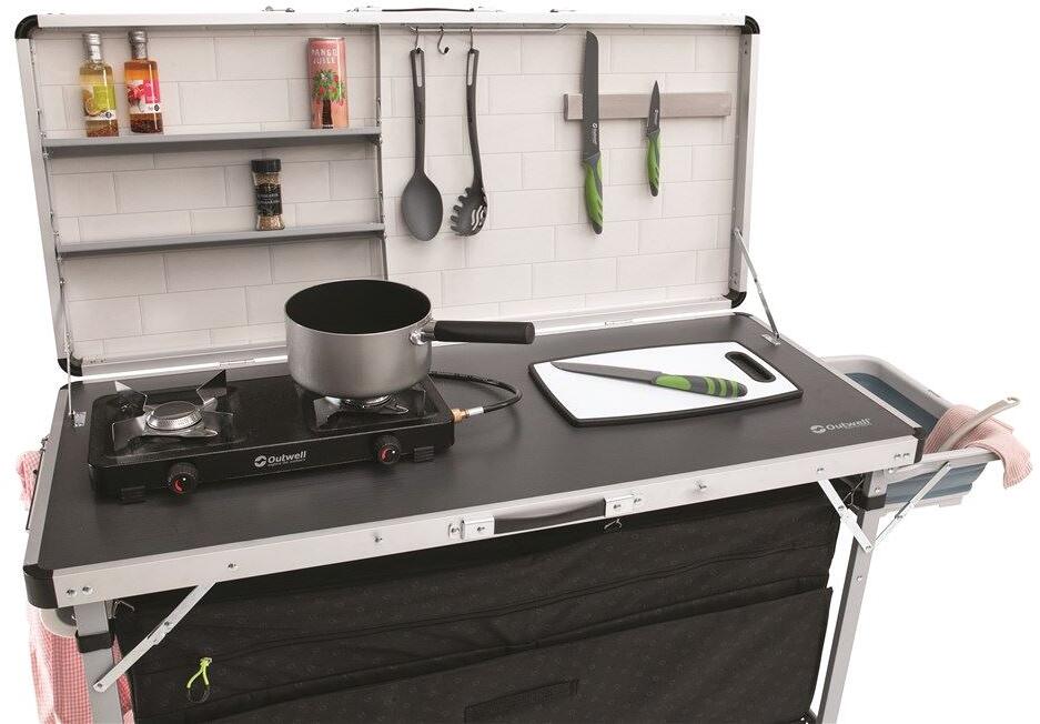 Nærbilde av magnetisk knivholder på Campingkjøkken Magante 136x54cm med vindskjerm