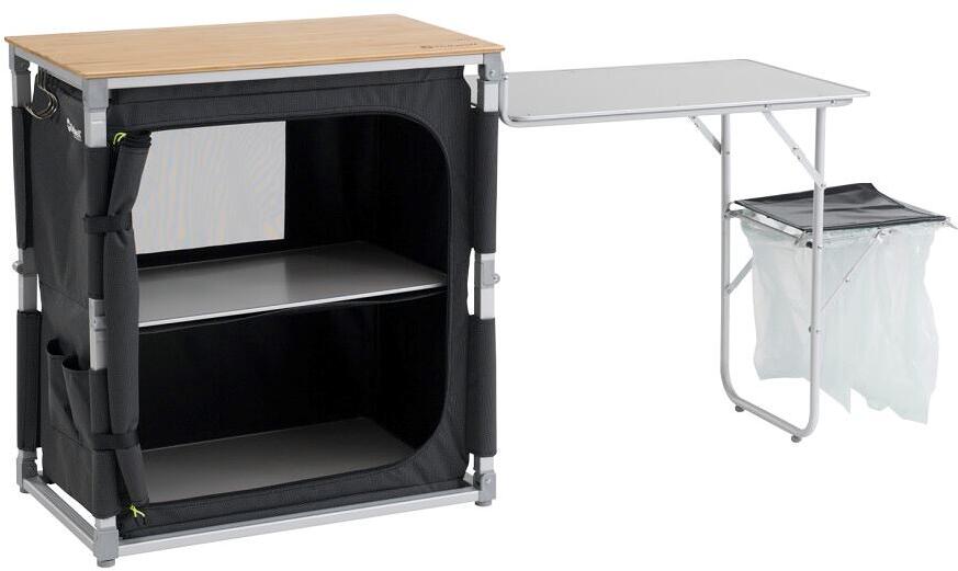 Campingkjøkken Padres med sidebord, bambus, 13,3 kg - Outwell forfra