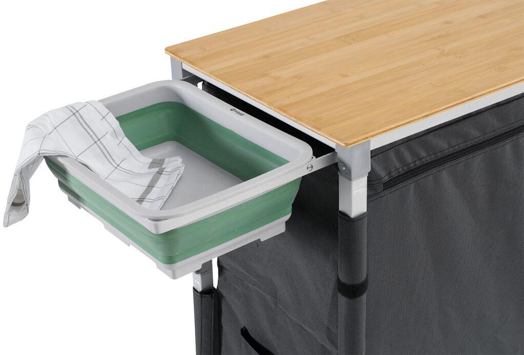 Campingkjøkken Padres med sidebord, bambus, 13,3 kg - Outwell nærbilde av sidebord
