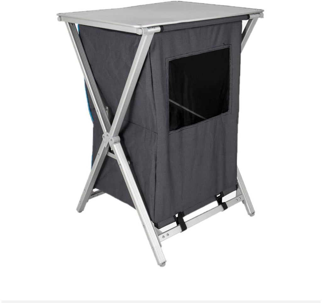 Campingkjøkkenskap Ontario 60x49x83 cm grå montert på campingplass