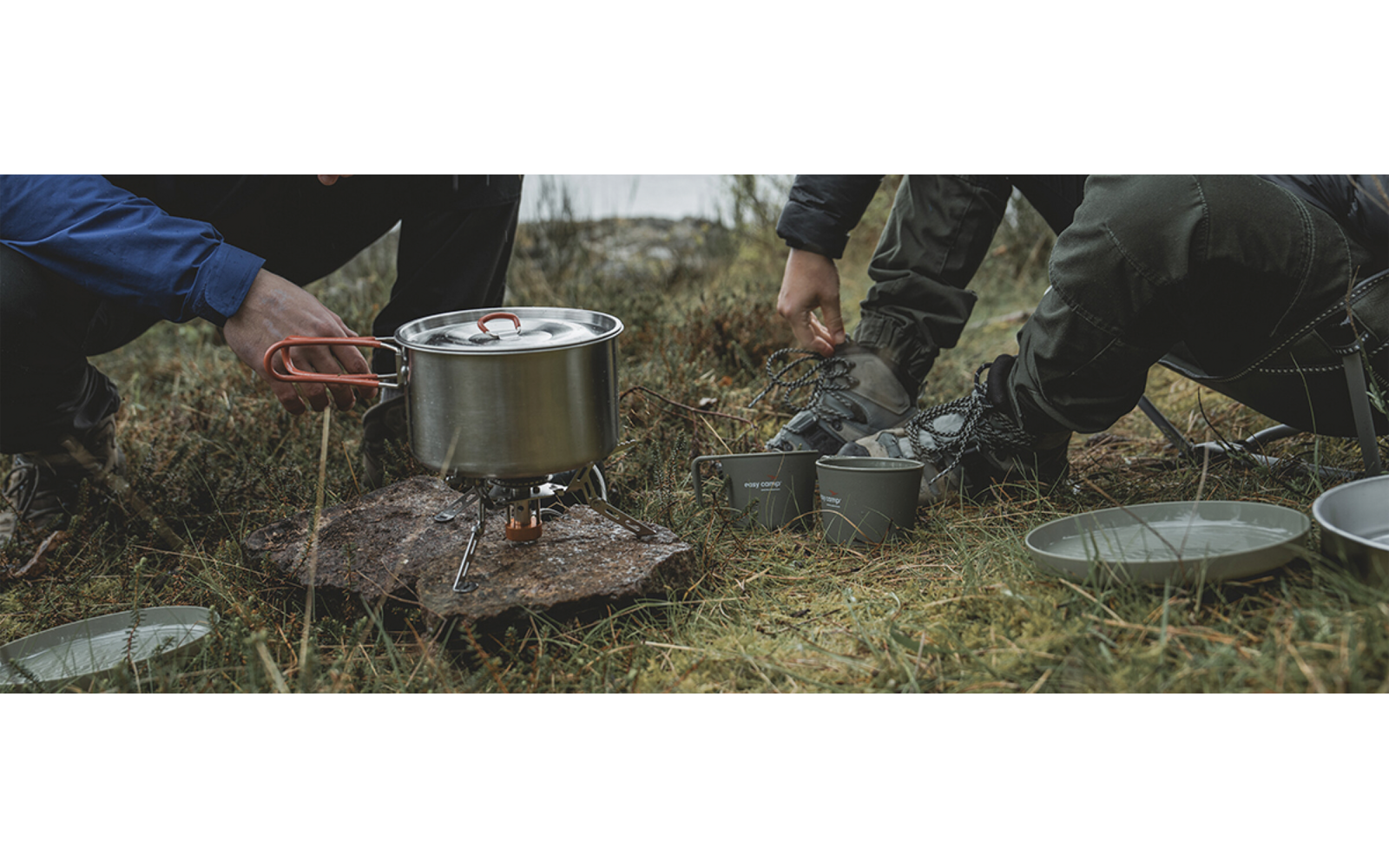 Nærbilde av nonstick-belegget på Campingkokesett Moss for 2 personer