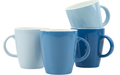 Campingkopp melamin Sky 4-pack blå/hvit Gimex for campingbruk