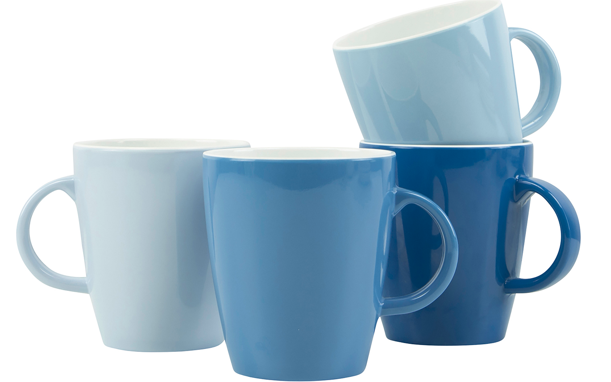 Campingkopp melamin Sky 4-pack blå/hvit Gimex for campingbruk