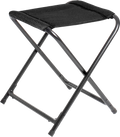 Campingkrakk Aravel Vitachic Stool forfra med aluminiumramme og svart sete