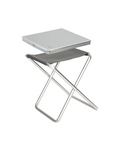 Campingkrakk med bordplate grå 40x48 cm aluminium - Bo-Camp forfra