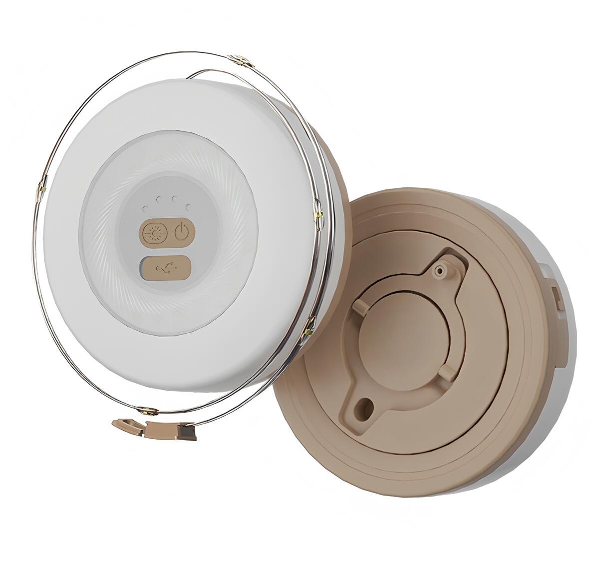 Campinglykt MultiGlow med lyslenke 10 m oppladbar USB-C forfra