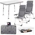 Campingmøbelsett AL/213-CT 5-delt bord + 2 stoler - Crespo forfra