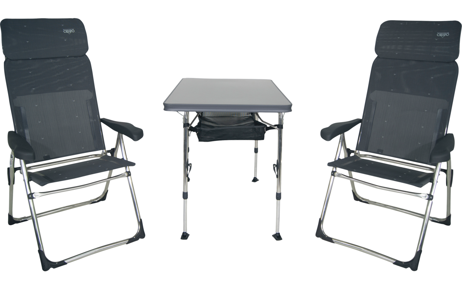 Campingmøbelsett AL/213-CT 5-delt bord + 2 stoler - Crespo detalj av stol
