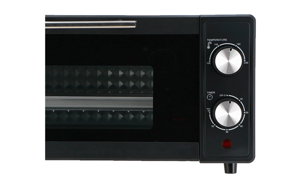 Campingovn MO-60 9 liter med over- og undervarme 230°C detalj av dør