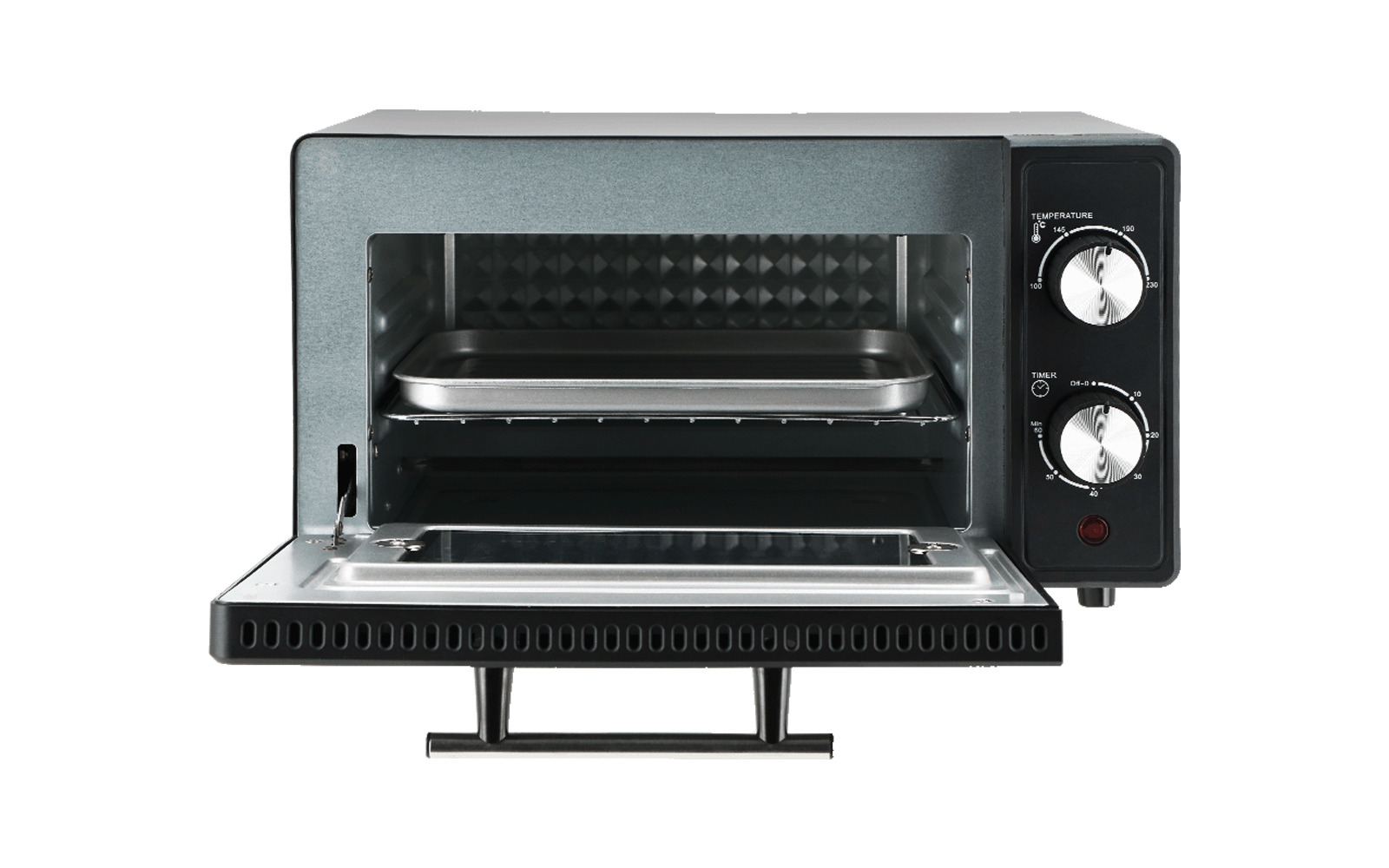 Campingovn MO-60 9 liter med over- og undervarme 230°C montert på campingplass
