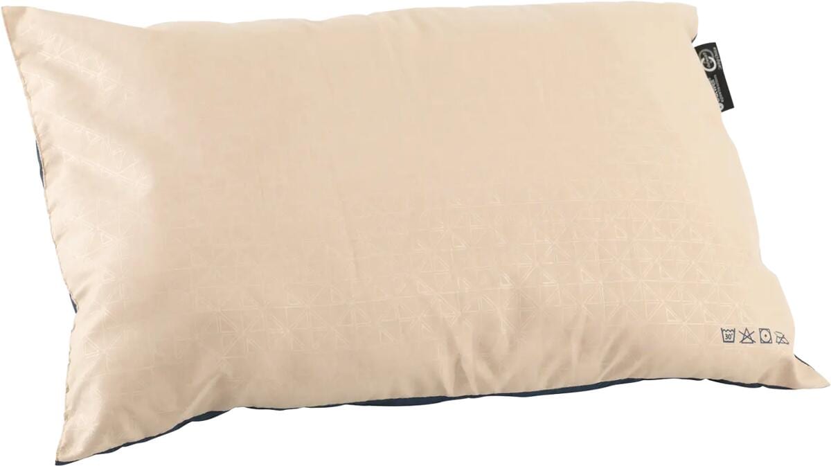 Campingpute Comfort Deluxe, 57x38 cm, resirkulert polyester nærbilde av stoff