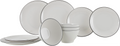 Campingservise Linea Line melamin 12 deler svart/hvit forfra