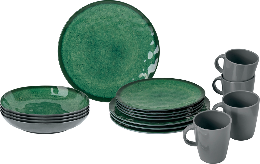 Campingservise Lunch Box 16 deler melamin Sea Green forfra