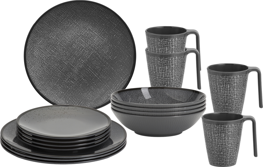 Campingservise Lunch Box 16 deler melamin Sea Green detalj av materialet