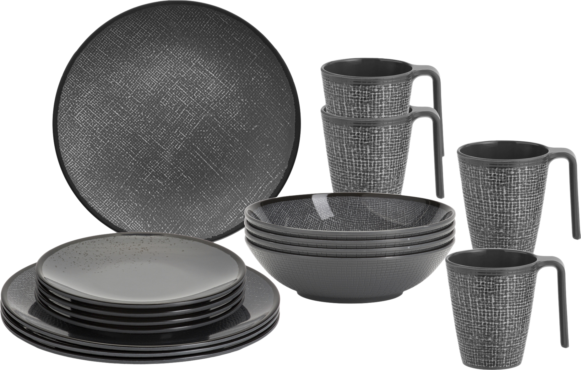 Campingservise Lunch Box 16 deler melamin Sea Green detalj av materialet