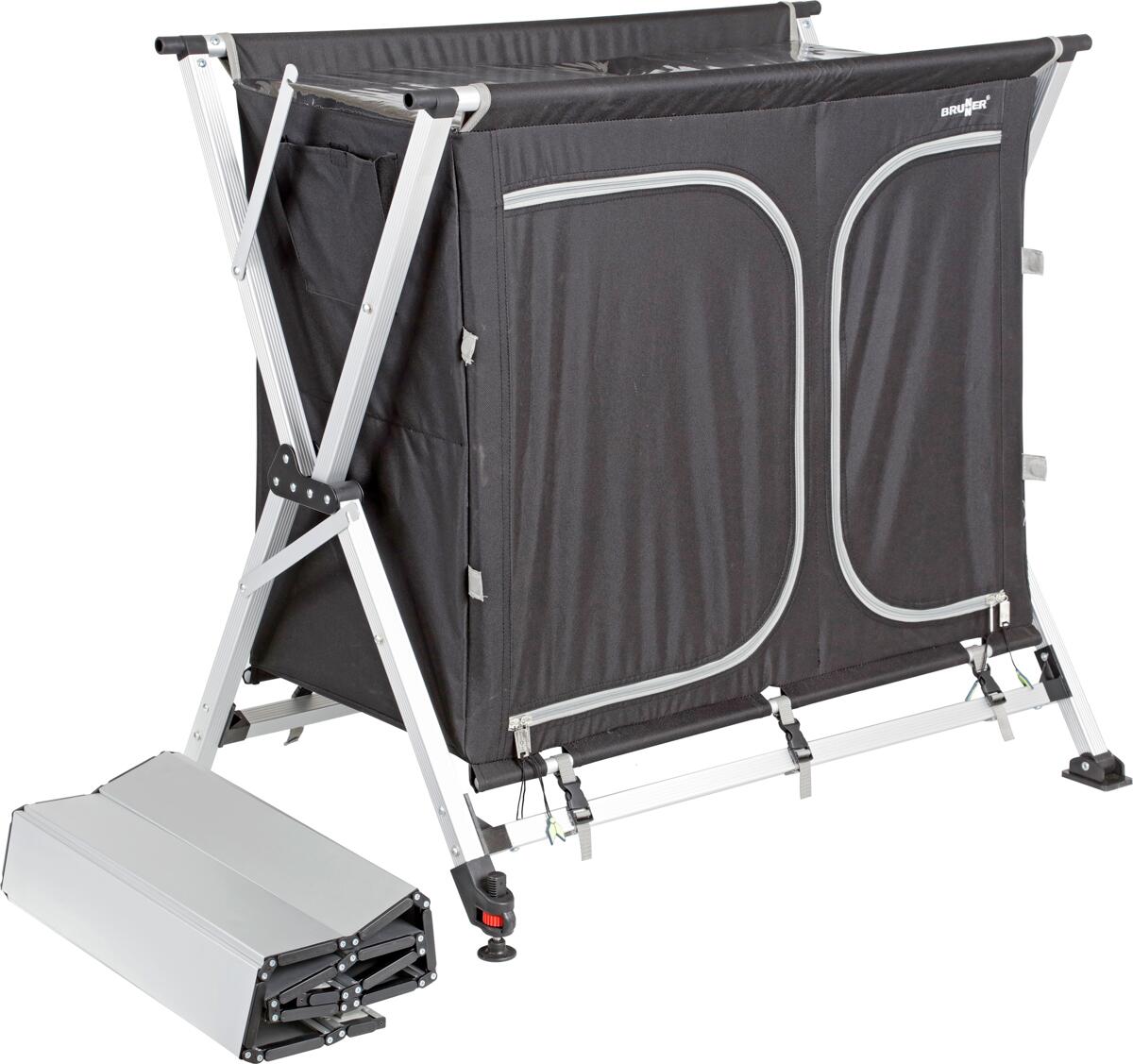 Bakside av Campingskap Azabache Cross Square med ventilasjonsgaze