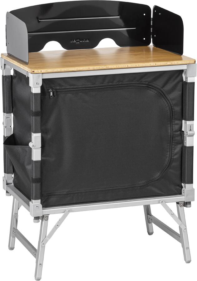 Campingskap Azabache Cube 65x45cm med bambusplate bakside