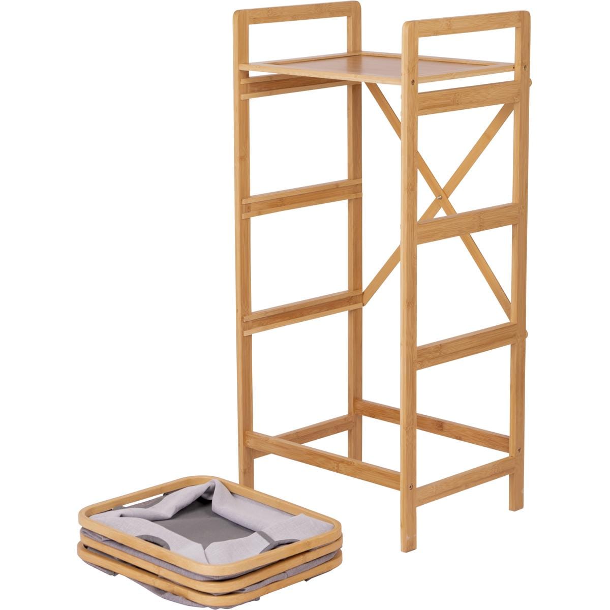 Campingskap Selsdon bambus 44x33x96cm detalj av bambusramme