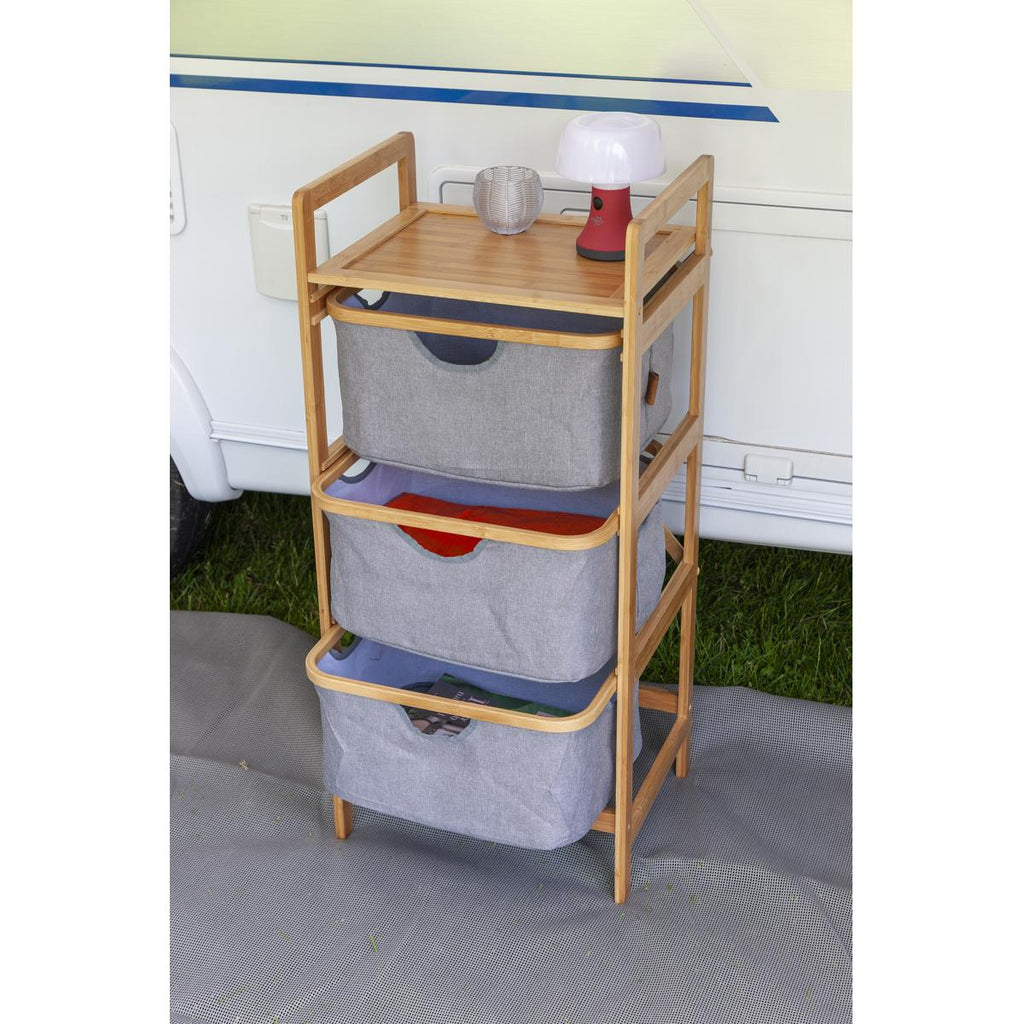 Campingskap Selsdon bambus 44x33x96cm visning av tre kurver