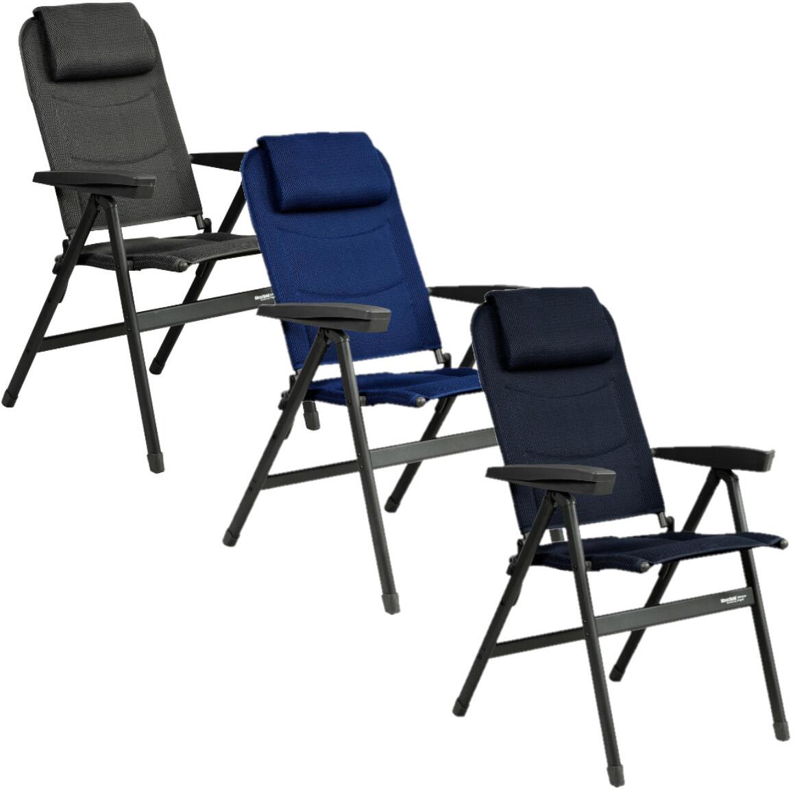 Campingstol Advancer Ergofit med justerbart ryggstø og metallforsterkede armlener