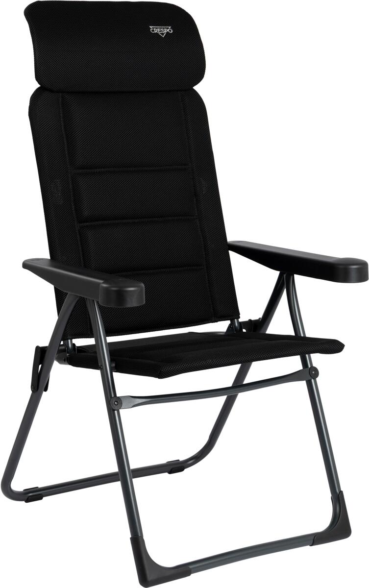 Campingstol AP/213-ADC-80 Air-Deluxe kompakt, justerbar, svart forfra