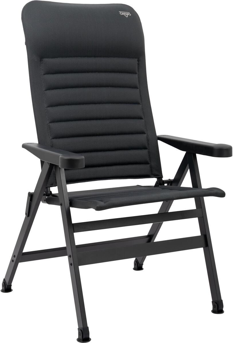 Campingstol AP/438-AS-60 XL, 7 posisjoner, 200 kg, grå - Crespo forfra